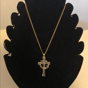 Reversible two toned silver n gold cross n…